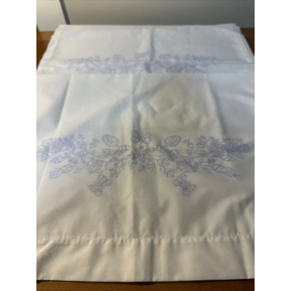 Janlynn Printed Pillowcase Stamped Stitch Pattern Set Of 2 New Flowers Butterfly